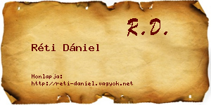 Réti Dániel névjegykártya